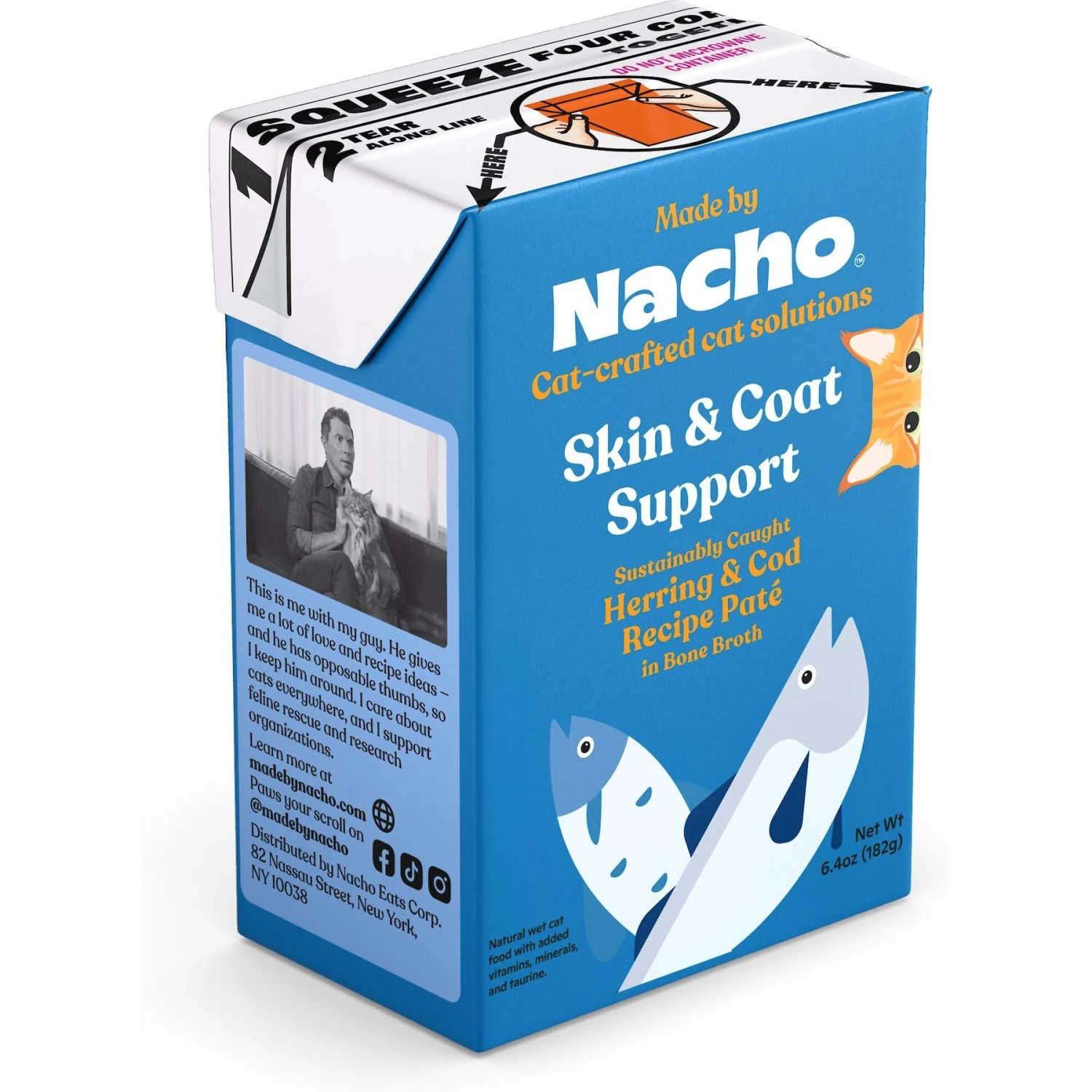 Made By Nacho Skin & Coat Support Sustainably-Caught Herring & Cod Recipe In Bone Broth Pate Wet Cat Food 2 Made By Nacho Skin & Coat Support Sustainably-Caught Herring & Cod Recipe In Bone Broth Pate Wet Cat Food - Image 2