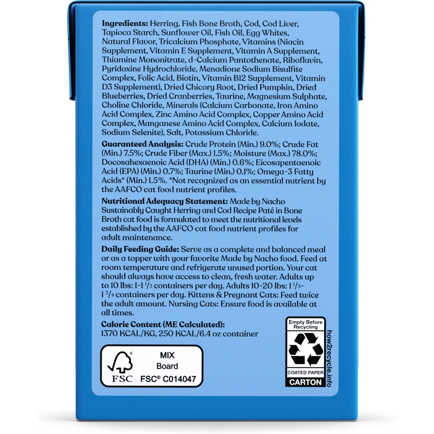 Made By Nacho Skin & Coat Support Sustainably-Caught Herring & Cod Recipe In Bone Broth Pate Wet Cat Food 3 Made By Nacho Skin & Coat Support Sustainably-Caught Herring & Cod Recipe In Bone Broth Pate Wet Cat Food - Image 3