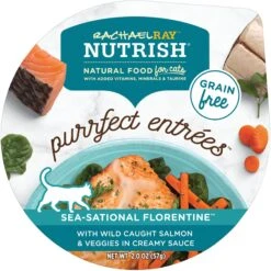 Rachael Ray Nutrish Purrfect Entrees Grain-Free Sea-Sational Florentine With Wild Caught Salmon & Veggies In Creamy Sauce Wet Cat Food