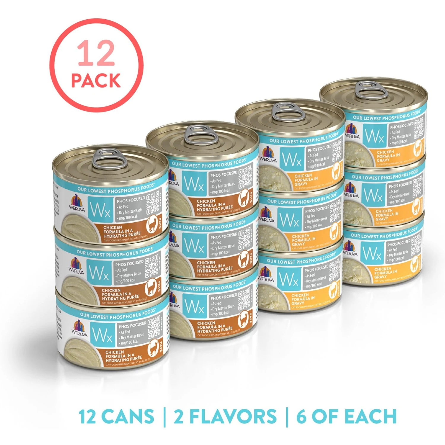 Weruva Wx Phos Focused Chicken Variety Pack Grain-Free Wet Cat Food, 3-oz Can, Case Of 12 2 Weruva Wx Phos Focused Chicken Variety Pack Grain-Free Wet Cat Food, 3-oz Can, Case Of 12 - Image 2