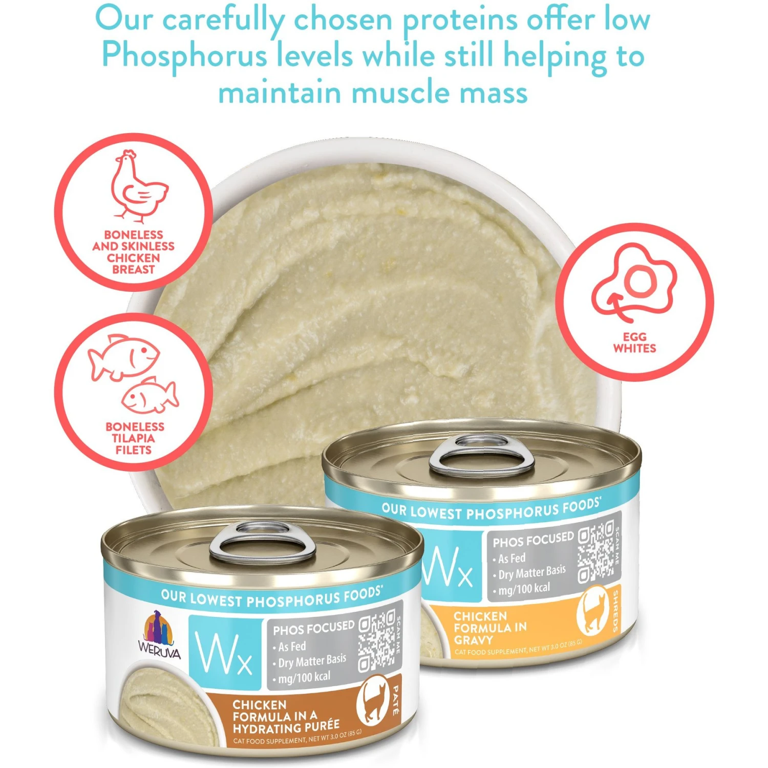 Weruva Wx Phos Focused Chicken Variety Pack Grain-Free Wet Cat Food, 3-oz Can, Case Of 12 9 Weruva Wx Phos Focused Chicken Variety Pack Grain-Free Wet Cat Food, 3-oz Can, Case Of 12 - Image 9