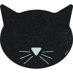 ORE Pet Recycled Rubber Black Cat Face Placemat