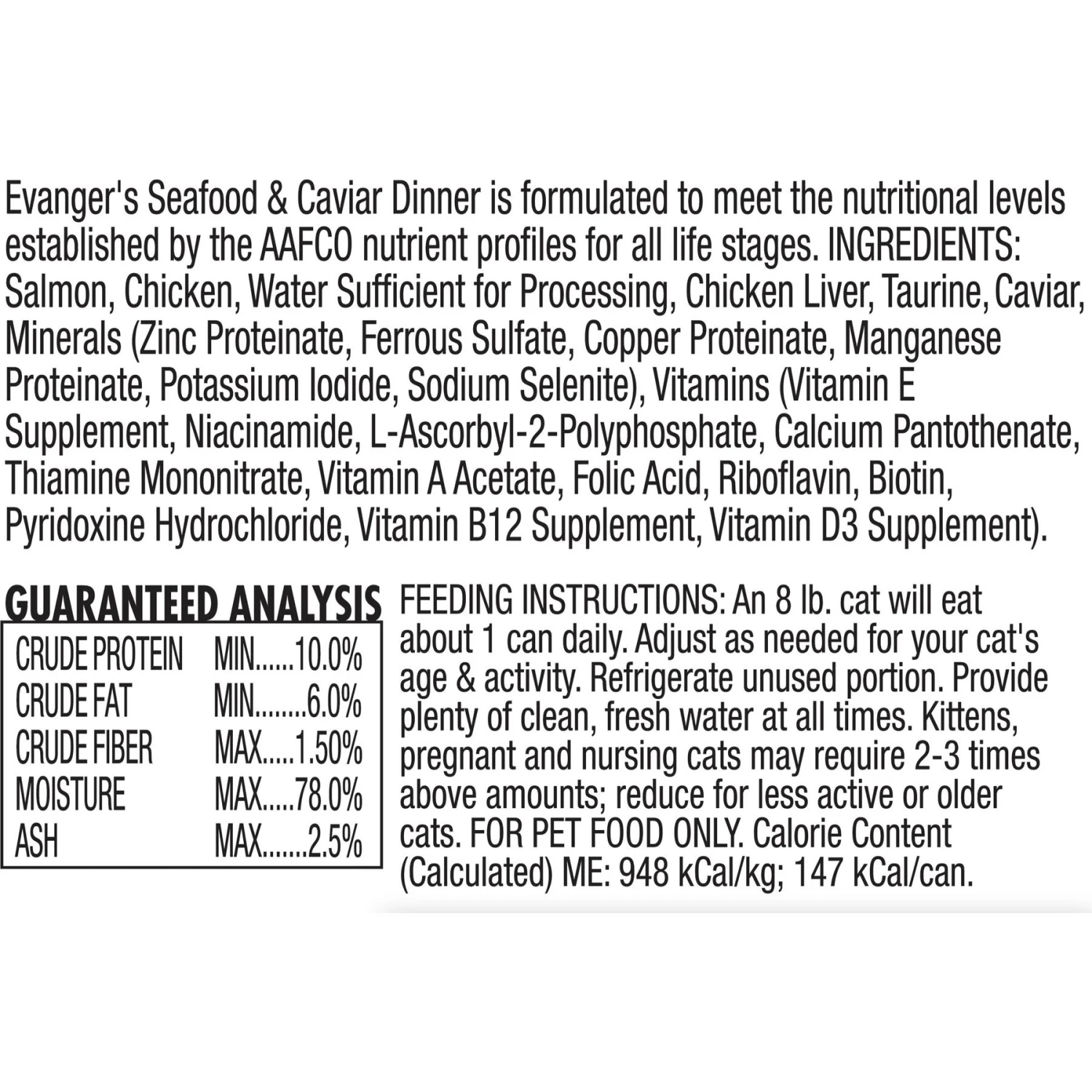Evanger's Super Premium Seafood & Caviar Dinner Grain-Free Canned Cat Food 2 Evanger's Super Premium Seafood & Caviar Dinner Grain-Free Canned Cat Food - Image 2