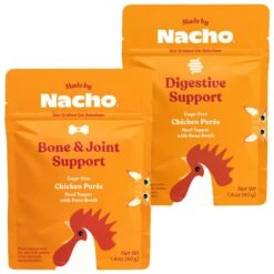 Made By Nacho Bone & Joint Support Cage-Free Chicken Puree With Bone Broth Wet Cat Food Topper & Made By Nacho Digestive Support Cage-Free Chicken Puree With Bone Broth Wet Cat Food Topper