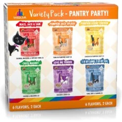 Weruva Cats In The Kitchen Pantry Party Variety Pack Grain-Free Cat Food, 3-oz Pouch, Case Of 12 & BFF OMG Potluck O' Pouches Variety Pack Grain-Free Cat Food Pouches -Wellness Sales Store 611622 PT2. AC SS1800 V1661530581