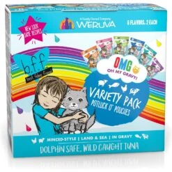 Weruva Cats In The Kitchen Pantry Party Variety Pack Grain-Free Cat Food, 3-oz Pouch, Case Of 12 & BFF OMG Potluck O' Pouches Variety Pack Grain-Free Cat Food Pouches -Wellness Sales Store 611622 PT5. AC SS1800 V1661528753