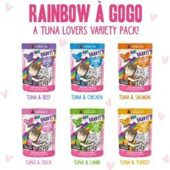 Weruva Cats In The Kitchen Cuties Variety Pack Grain-Free Canned Cat Food & BFF Rainbow A Gogo Variety Pack Wet Cat Food Pouches, 3-oz, Case Of 12 -Wellness Sales Store 611630 PT6. AC SS1800 V1661528338