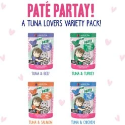 Weruva Best Feline Friend Paté Lovers, Aw Yeah! Paté Jamboree! Variety Pack Grain-Free Wet Cat Food, 2.8-oz Pouch, Case Of 12 & BFF Play Pate Lovers Pate Partay Variety Pack Wet Cat Food, 3-oz Pouch, Pack Of 12 -Wellness Sales Store 611846 PT6. AC SS1800 V1661548615