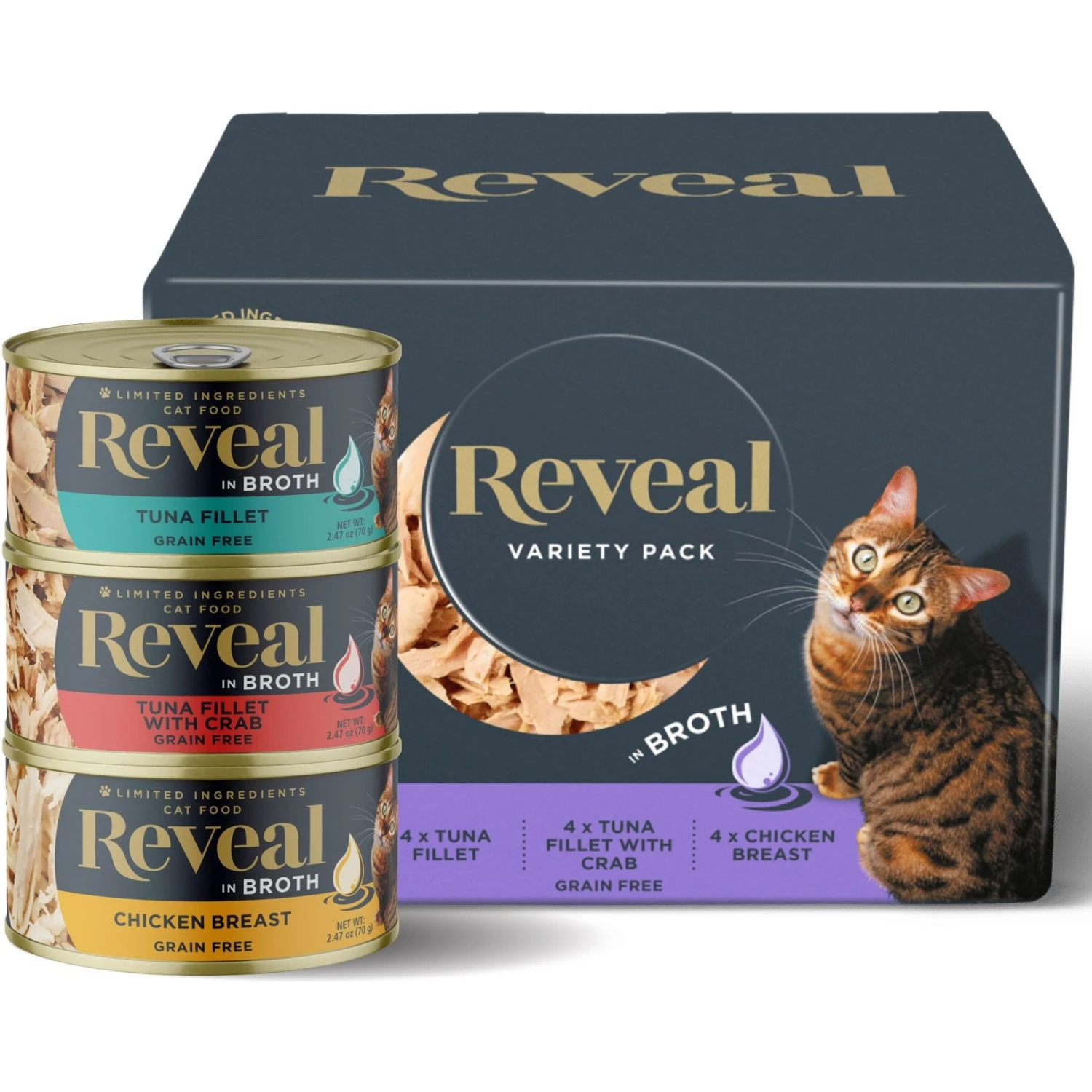Reveal Natural Grain-Free Variety Fish & Chicken In Broth Flavored Wet Cat Food 1 Reveal Natural Grain-Free Variety Fish & Chicken In Broth Flavored Wet Cat Food