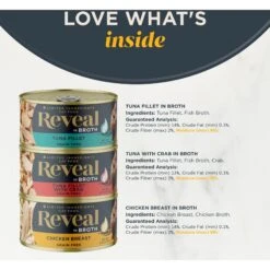 Reveal Natural Grain-Free Variety Fish & Chicken In Broth Flavored Wet Cat Food 8 Reveal Natural Grain-Free Variety Fish & Chicken In Broth Flavored Wet Cat Food -Wellness Sales Store 637910 PT2. AC SS1800 V1663106310