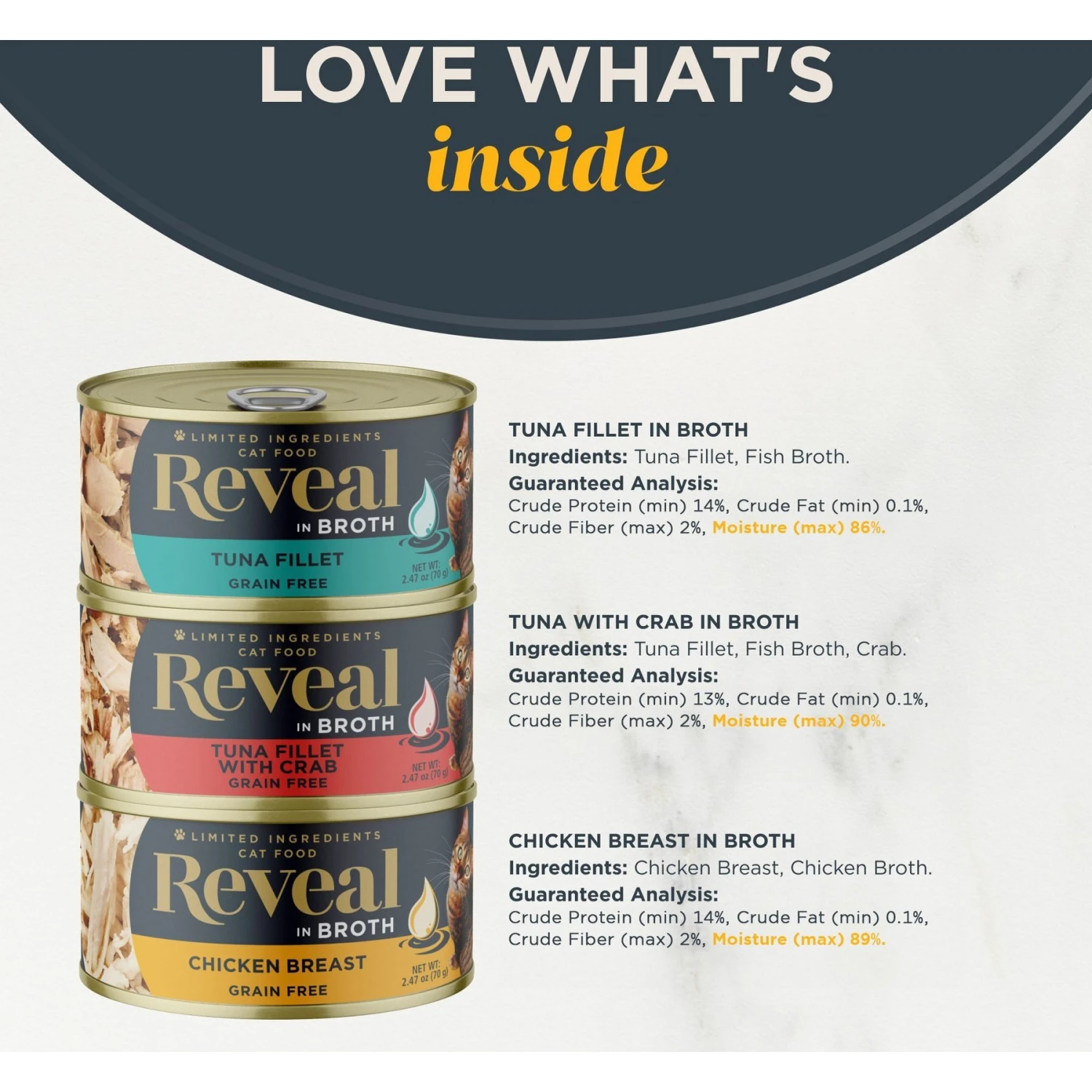Reveal Natural Grain-Free Variety Fish & Chicken In Broth Flavored Wet Cat Food 3 Reveal Natural Grain-Free Variety Fish & Chicken In Broth Flavored Wet Cat Food - Image 3