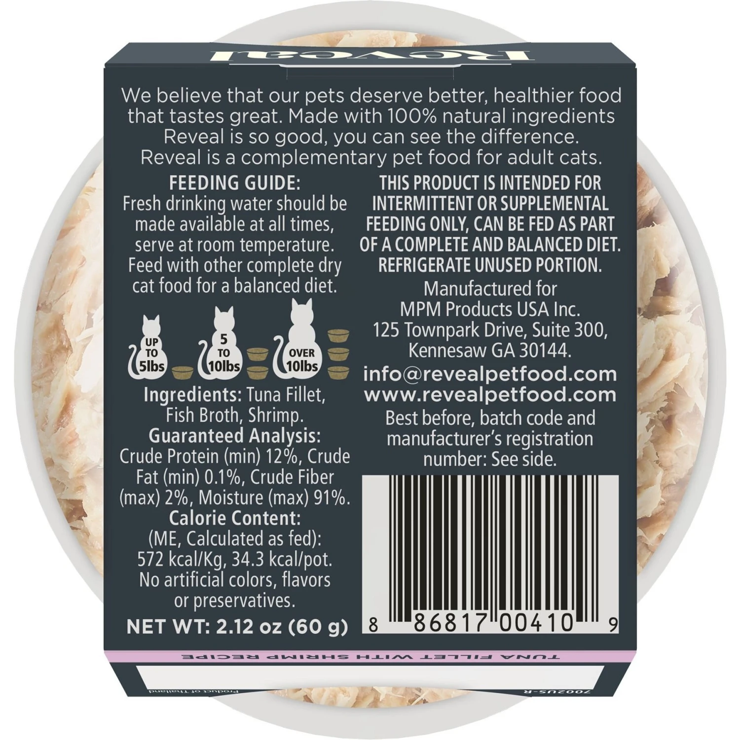 Reveal Natural Grain-Free Tuna With Shrimp In Broth Flavored Wet Cat Food, 2.12-oz Pot, Case Of 18 2 Reveal Natural Grain-Free Tuna With Shrimp In Broth Flavored Wet Cat Food, 2.12-oz Pot, Case Of 18 - Image 2