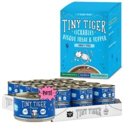 Tiny Tiger Pate Whitefish & Tuna Recipe Grain-Free Canned Cat Food & Tiny Tiger, Lickables, Variety Pack, Bisque Cat Treat & Topper