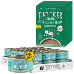 Tiny Tiger Chunks In Gravy Seafood Recipe Grain-Free Canned Cat Food & Tiny Tiger Lickables, Senior Formula, Tuna & Chicken Recipe, Bisque Cat Treat & Topper