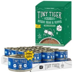 Tiny Tiger Chunks In Gravy Tuna Recipe Grain-Free Canned Cat Food & Tiny Tiger Lickables, Senior Formula, Tuna & Chicken Recipe, Bisque Cat Treat & Topper