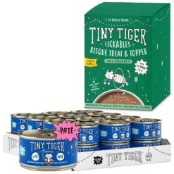 Tiny Tiger Pate Whitefish & Tuna Recipe Grain-Free Canned Cat Food & Tiny Tiger Lickables, Senior Formula, Tuna & Chicken Recipe, Bisque Cat Treat & Topper