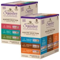 Wellness CORE Signature Selects Seafood Selection Variety Pack Canned Cat Food, 2.8-oz, Case Of 8 & Wellness CORE Signature Selects Poultry Selection Variety Pack Canned Cat Food
