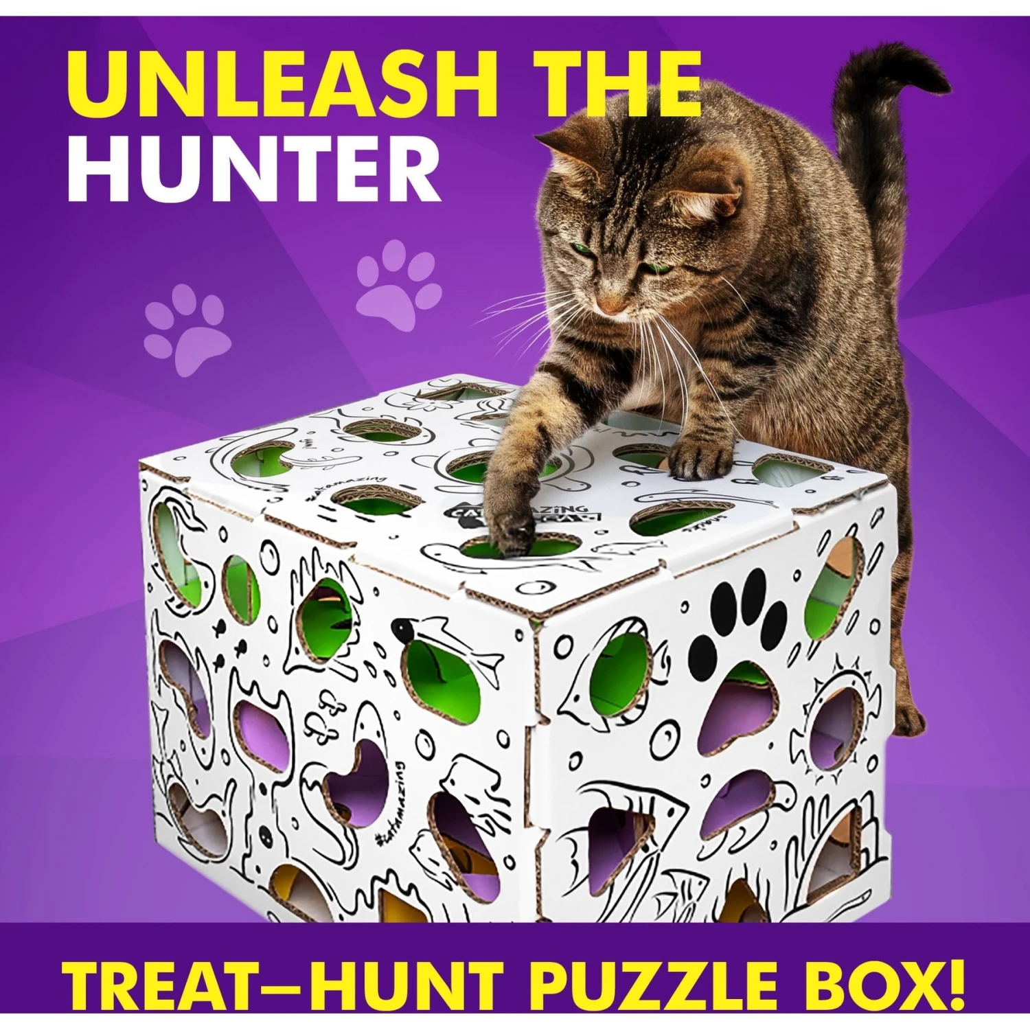 Cat Amazing Mega-Interactive Treat Maze & Puzzle Cat Toy, White 3 Cat Amazing Mega-Interactive Treat Maze & Puzzle Cat Toy, White - Image 3