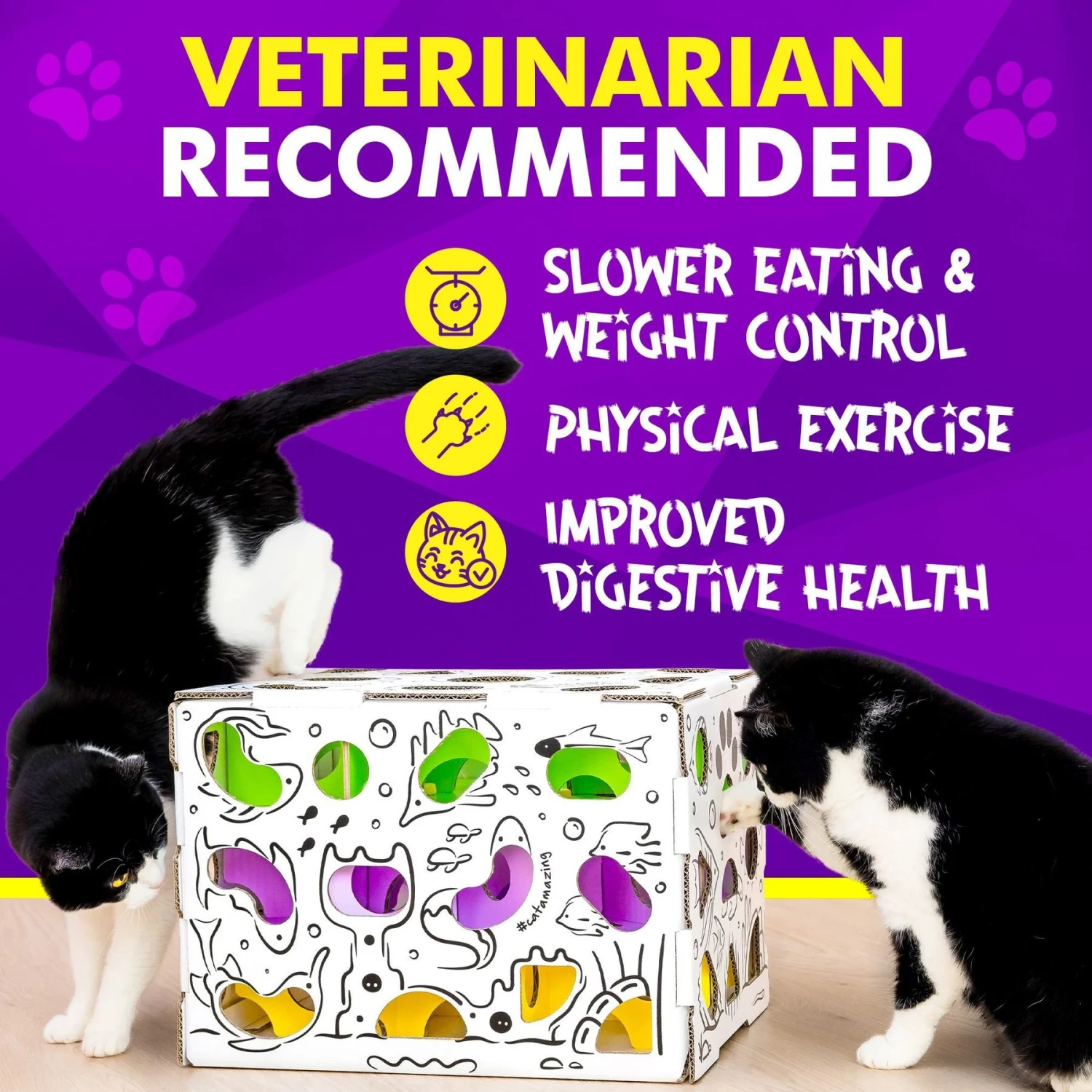 Cat Amazing Mega-Interactive Treat Maze & Puzzle Cat Toy, White 7 Cat Amazing Mega-Interactive Treat Maze & Puzzle Cat Toy, White - Image 7