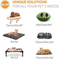K&H Pet Products Thermo-Kitty Cuddle Up Indoor Heated Bolster Cat Bed, Mocha -Wellness Sales Store 75128 PT8. AC SS1800 V1683567300