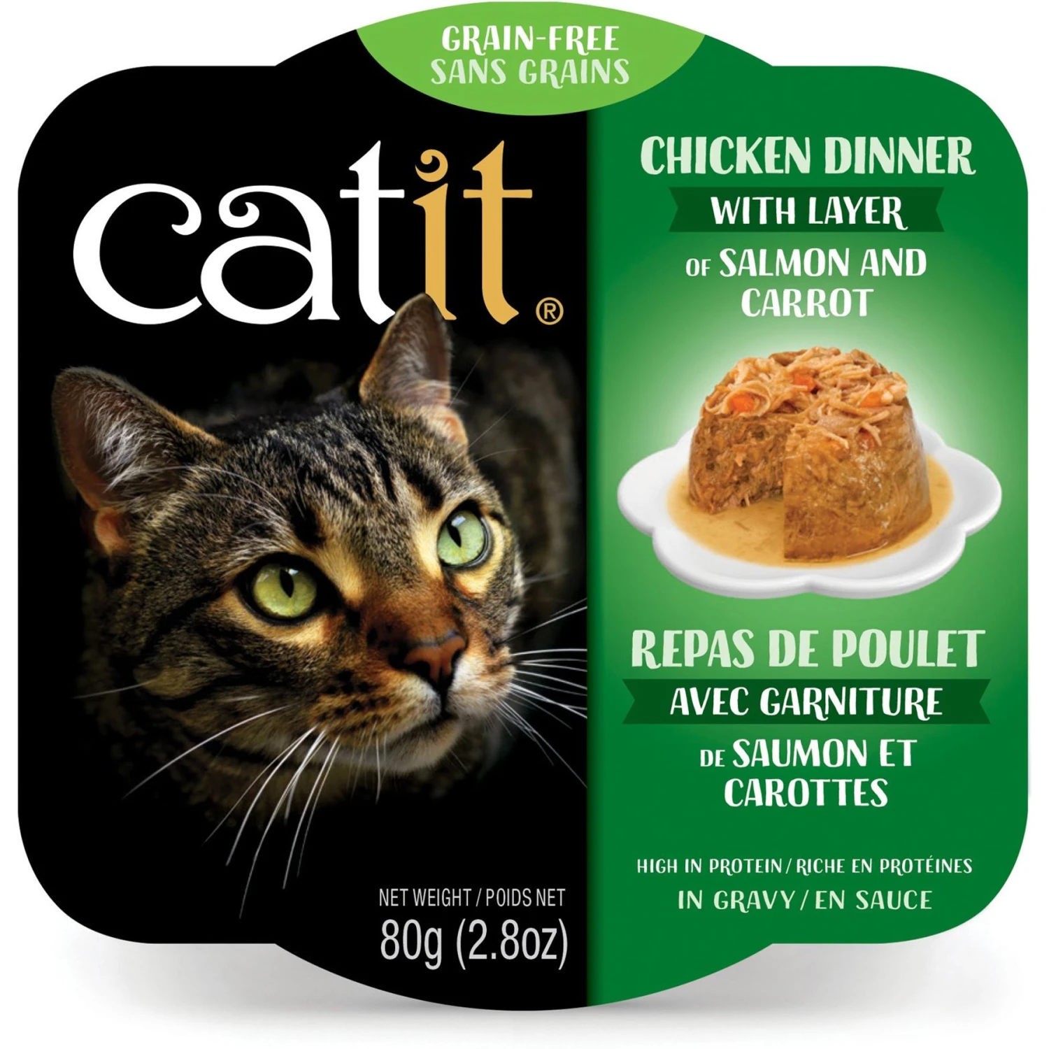 Catit Dinner Chicken With Salmon & Carrot Cat Wet Food, 2.8-oz Can 1 Catit Dinner Chicken With Salmon & Carrot Cat Wet Food, 2.8-oz Can