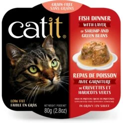 Catit Dinner Ocean Fish With Shrimp & Green Beans Cat Wet Food, 2.8-oz Can