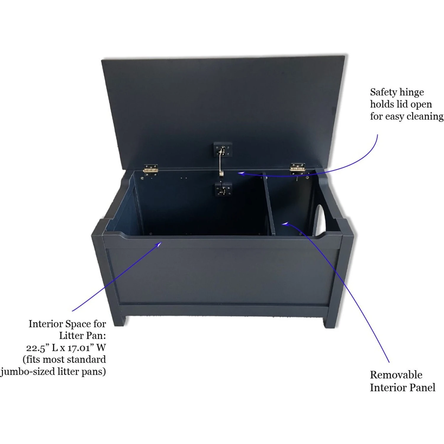 Designer Pet Products Parker Designer Catbox Litter Box Enclosure, Charcoal Black 9 Designer Pet Products Parker Designer Catbox Litter Box Enclosure, Charcoal Black - Image 9