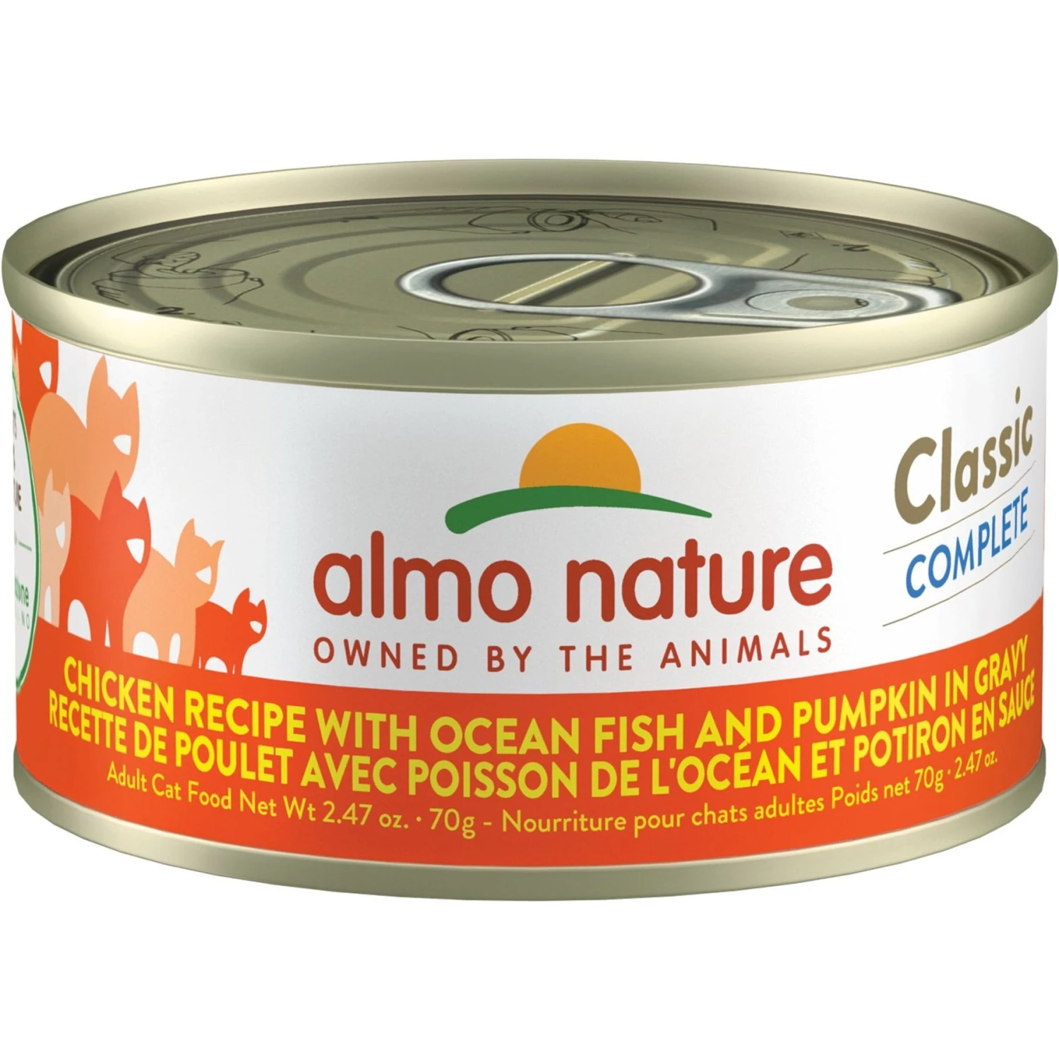 Almo Nature Classic Complete Premium Chicken Recipe With Ocean Fish & Pumpkin In Gravy Grain-Free Wet Cat Food, 2.47-oz Can, Case Of 12 1 Almo Nature Classic Complete Premium Chicken Recipe With Ocean Fish & Pumpkin In Gravy Grain-Free Wet Cat Food, 2.47-oz Can, Case Of 12