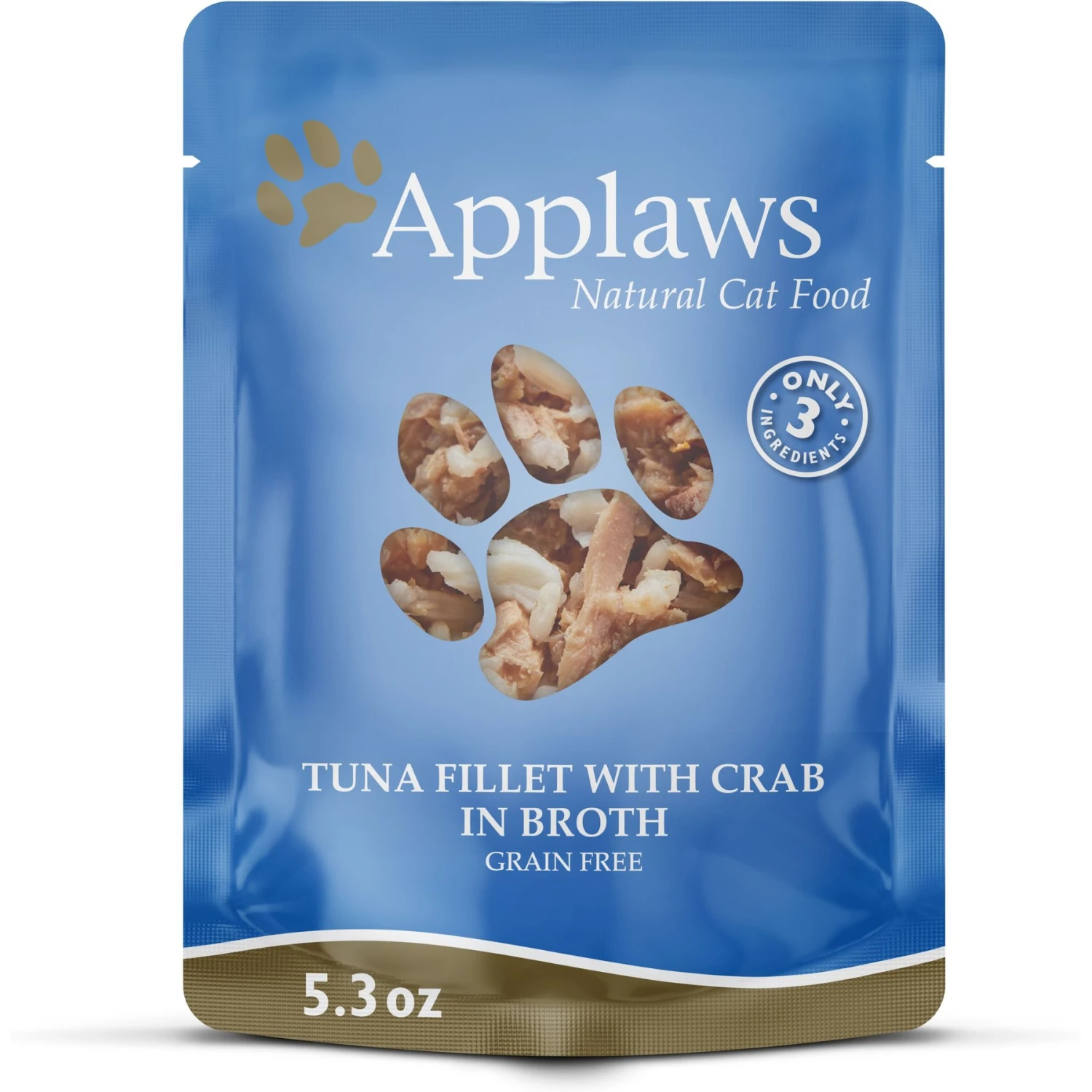 Applaws Tuna With Crab In Broth Limited Ingredient Wet Cat Food, 5.3-oz Pouch, Case Of 12 1 Applaws Tuna With Crab In Broth Limited Ingredient Wet Cat Food, 5.3-oz Pouch, Case Of 12