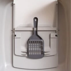 IRIS USA Enclosed Cat Litter Box With Front Door Flap & Scoop, Gray, Jumbo -Wellness Sales Store 846614 PT5. AC SS1800 V1683835905