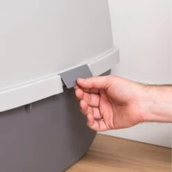 IRIS USA Enclosed Cat Litter Box With Front Door Flap & Scoop, Gray, Jumbo -Wellness Sales Store 846614 PT6. AC SS1800 V1683836176