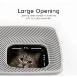 IRIS USA Premium Square Top Entry Cat Litter Box With Scoop, White & Gray, Large -Wellness Sales Store 846654 PT2. AC SS1800 V1683834929