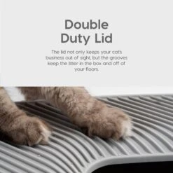 IRIS USA Premium Square Top Entry Cat Litter Box With Scoop, White & Gray, Large -Wellness Sales Store 846654 PT3. AC SS1800 V1683836296