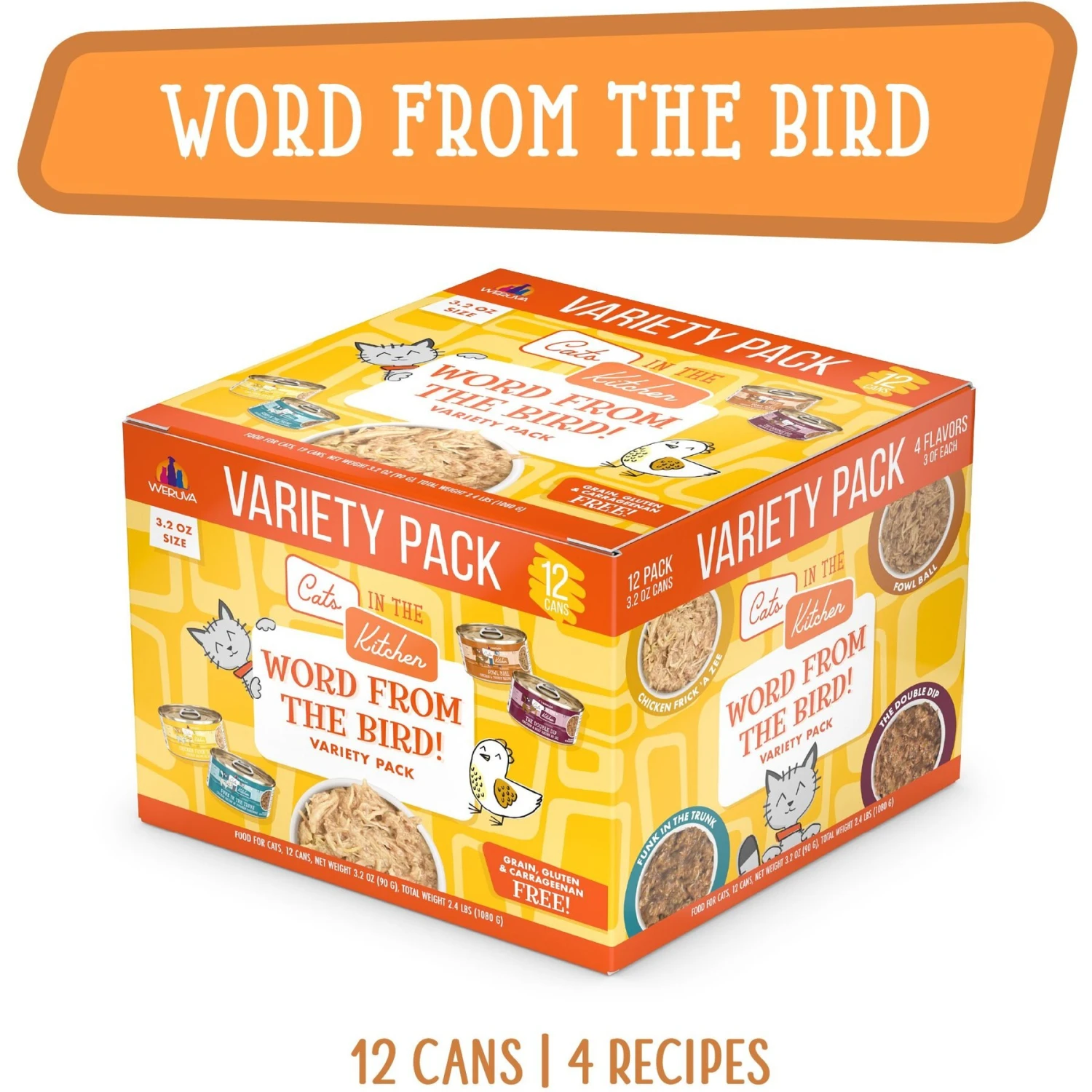 Weruva Cats In The Kitchen Word From The Bird! Variety Pack Grain-Free Wet Cat Food, 3.2-oz Can, Case Of 12 3 Weruva Cats In The Kitchen Word From The Bird! Variety Pack Grain-Free Wet Cat Food, 3.2-oz Can, Case Of 12 - Image 3