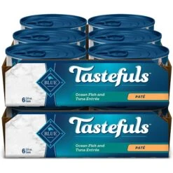 Blue Buffalo Tastefuls Natural Pate Ocean Fish & Tuna Entree Wet Cat Food, 3-oz Can, Case Of 12