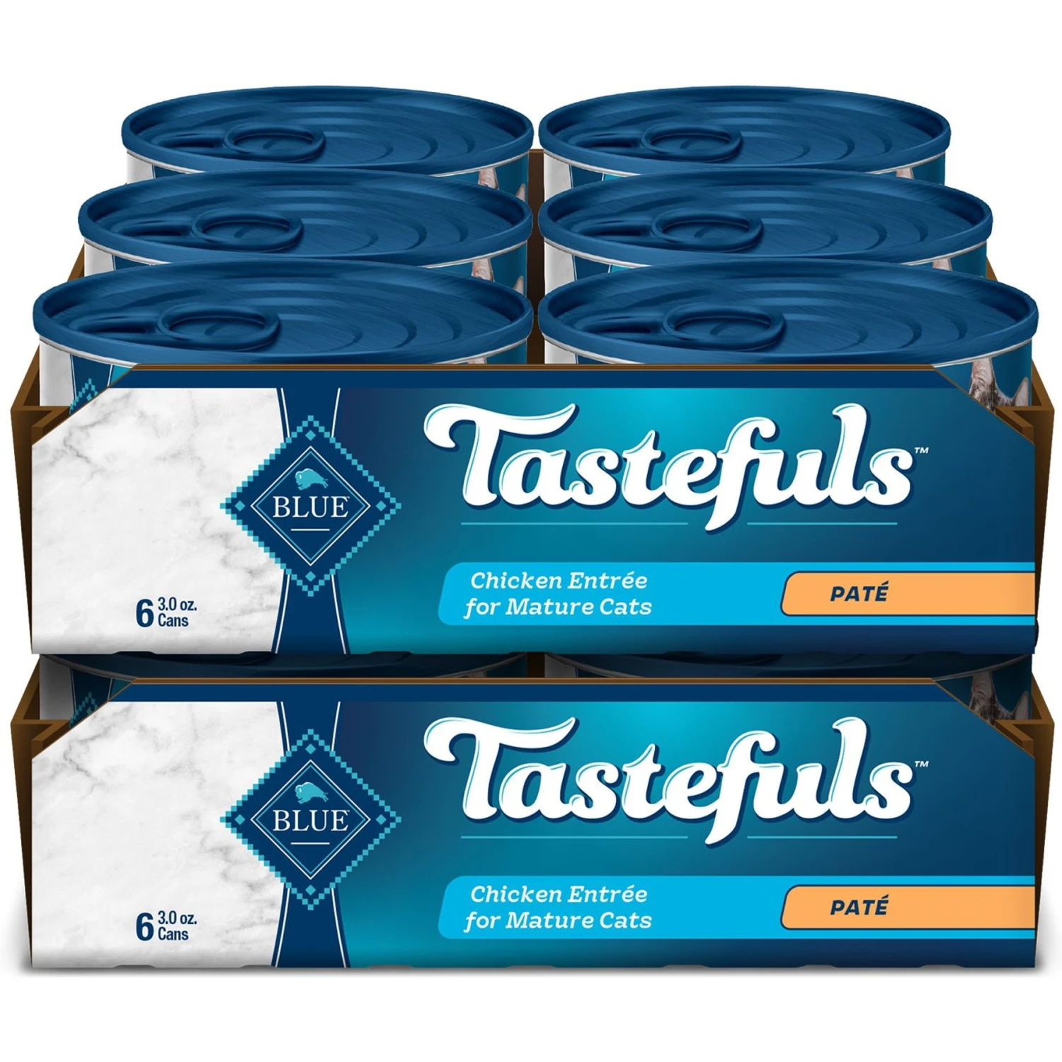 Blue Buffalo Tastefuls Natural Mature Pate Chicken Entree Wet Cat Food, 3-oz Can, Case Of 12 1 Blue Buffalo Tastefuls Natural Mature Pate Chicken Entree Wet Cat Food, 3-oz Can, Case Of 12