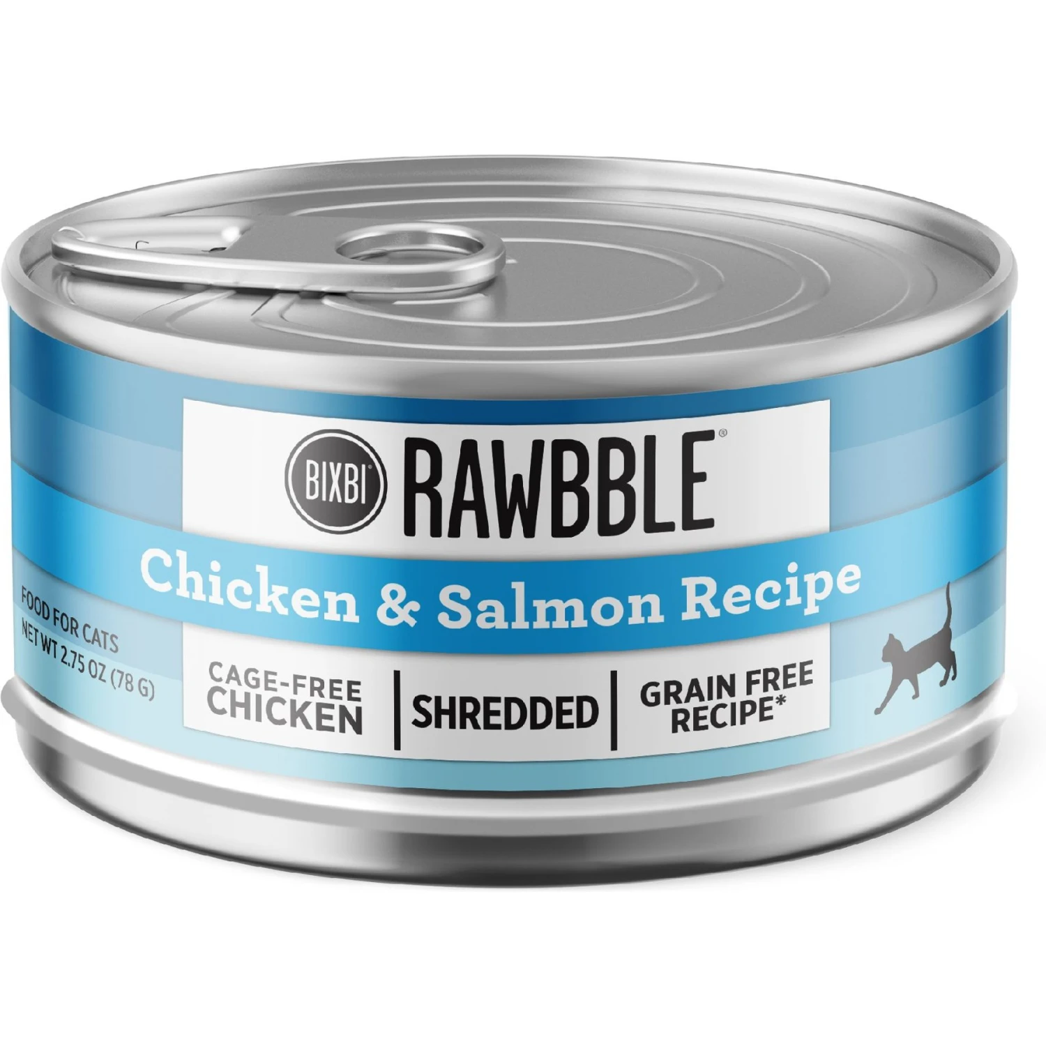 BIXBI Rawbble Chicken & Salmon Shreds In Broth Wet Food For Cats, 2.75-oz Can, Case Of 24 1 BIXBI Rawbble Chicken & Salmon Shreds In Broth Wet Food For Cats, 2.75-oz Can, Case Of 24