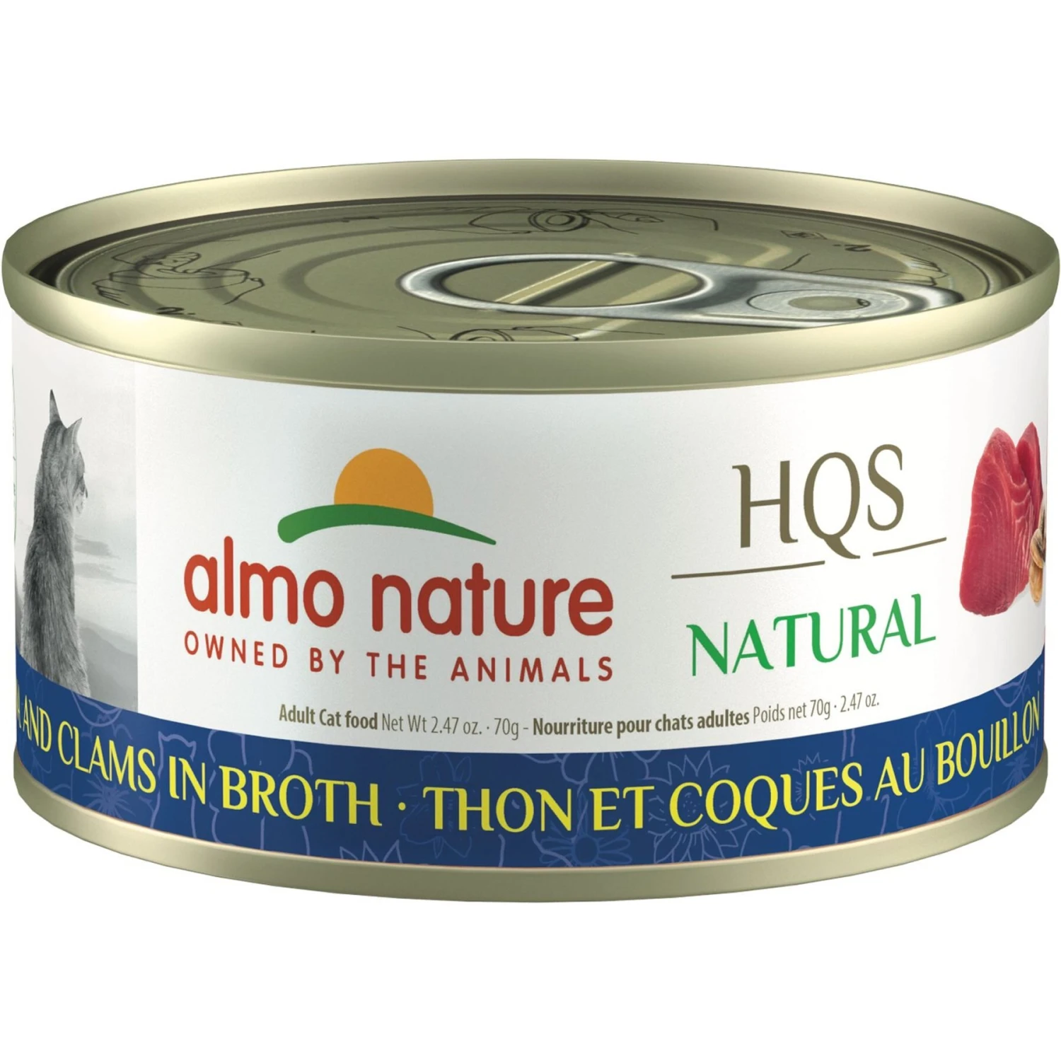 Almo Nature HQS Natural Tuna & Clams In Broth Grain-Free Canned Cat Food 1 Almo Nature HQS Natural Tuna & Clams In Broth Grain-Free Canned Cat Food