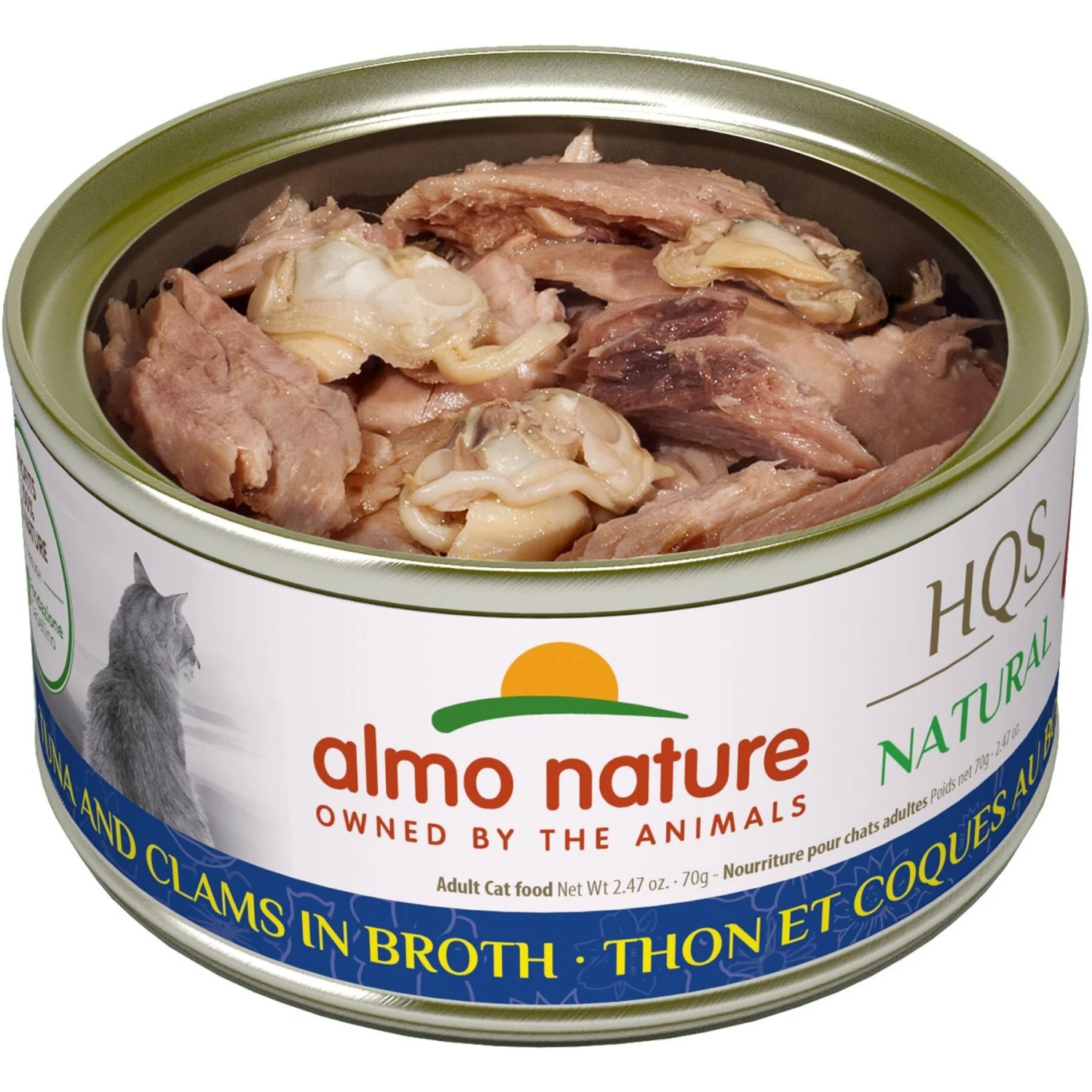 Almo Nature HQS Natural Tuna & Clams In Broth Grain-Free Canned Cat Food 2 Almo Nature HQS Natural Tuna & Clams In Broth Grain-Free Canned Cat Food - Image 2