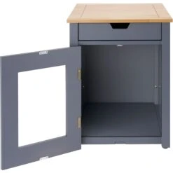 TRINITY 20-in Enclosure End Table With Drawer Cat Litter Box, Dark Grey, Small -Wellness Sales Store 943606 PT7. AC SS1800 V1692301510