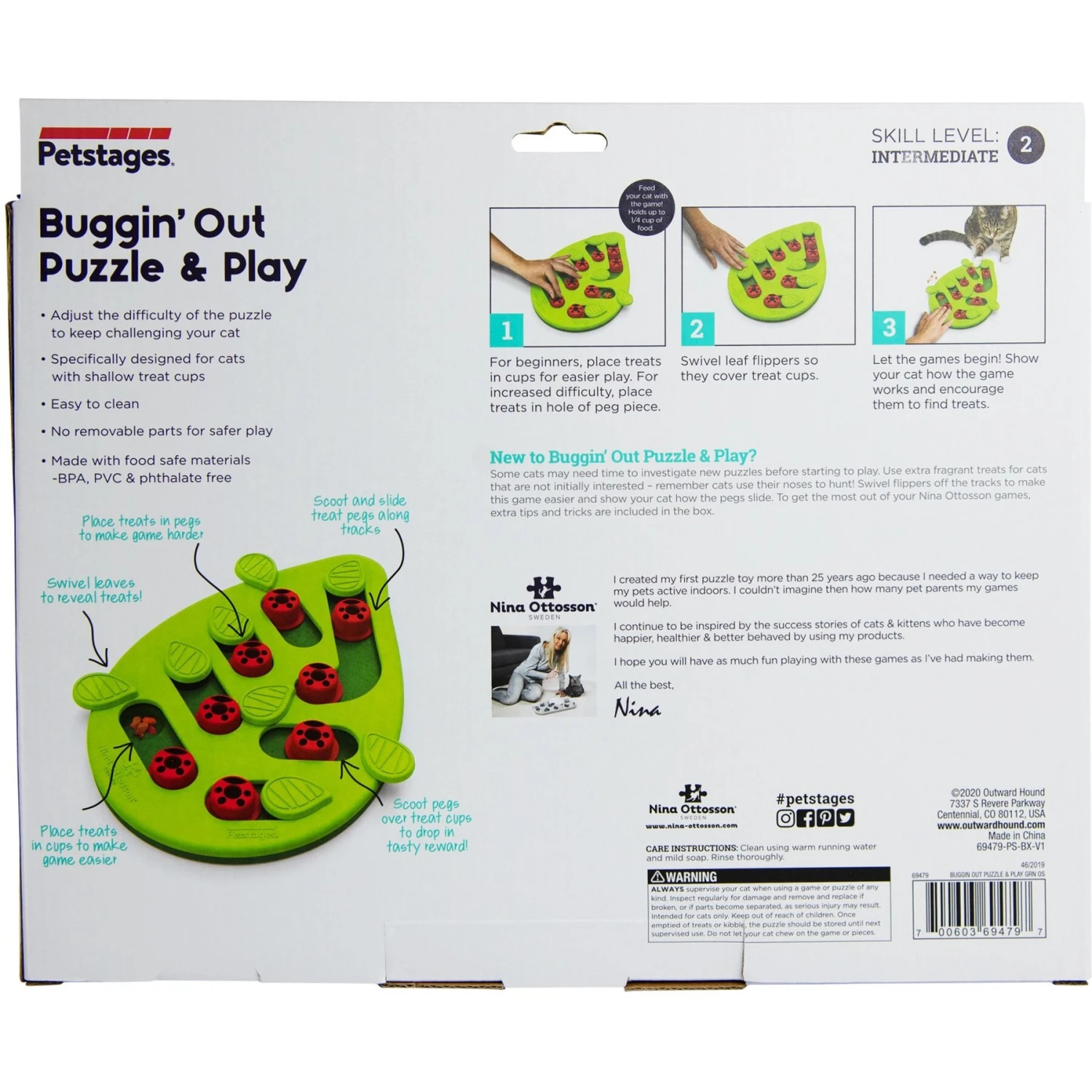 Nina Ottosson By Outward Hound Buggin' Out Puzzle & Play Cat Toy & Doc & Phoebe's Cat Co. Indoor Hunting Cat Feeder Kit 3 Nina Ottosson By Outward Hound Buggin' Out Puzzle & Play Cat Toy & Doc & Phoebe's Cat Co. Indoor Hunting Cat Feeder Kit - Image 3