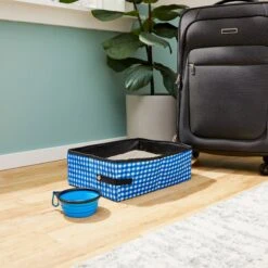 Frisco Travel Safety Dog & Cat Carrier & Pet Fit For Life Collapsible Portable Litter Box With Collapsible Bowl -Wellness Sales Store 947670 PT5. AC SS1800 V1693602744