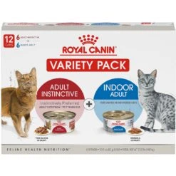 Royal Canin Feline Health Nutrition Adult Indoor & Instinctive Variety Pack Wet Cat Food, 3-oz Can, Case Of 12
