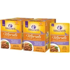 Wellness Healthy Indulgence Morsels With Chicken & Chicken Liver In Savory Sauce Grain-Free Wet Cat Food Pouches