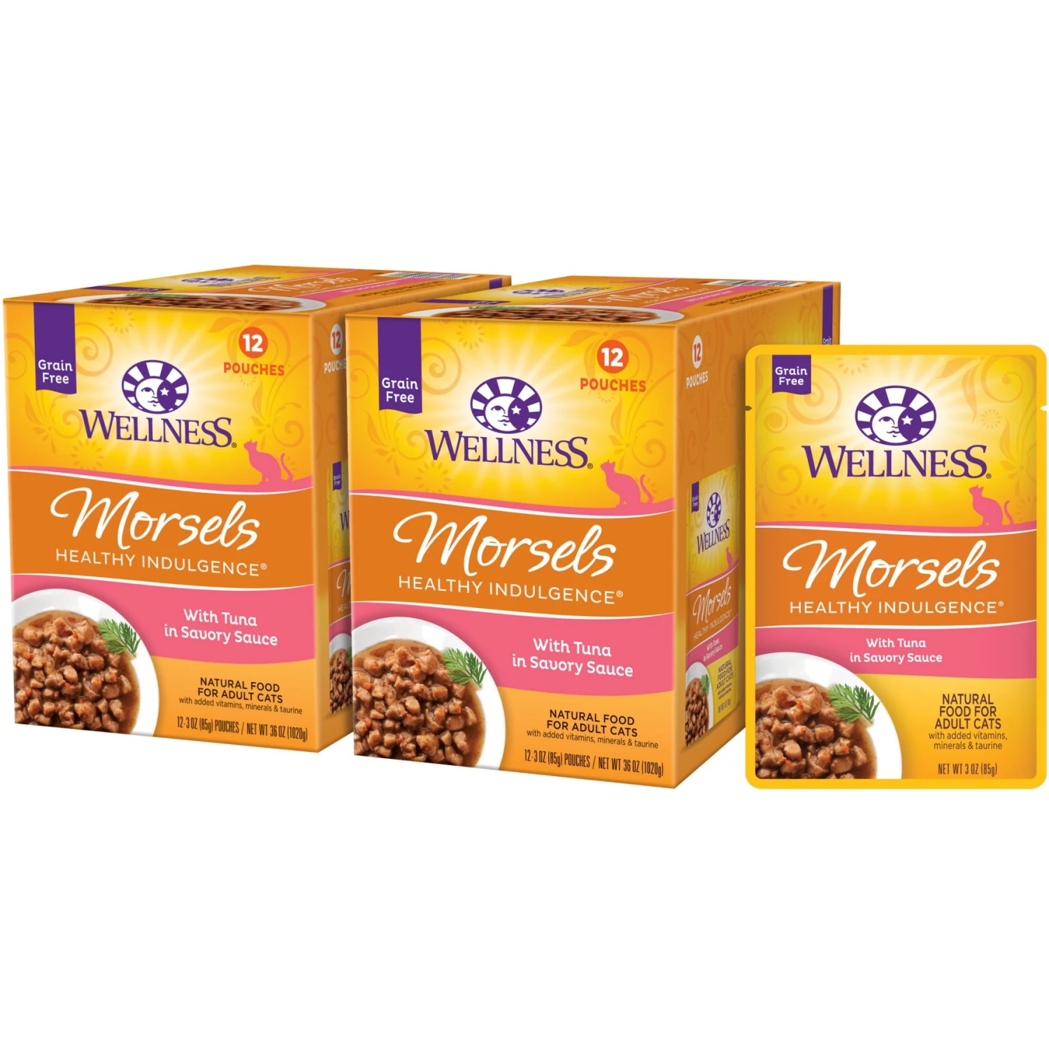 Wellness Healthy Indulgence Morsels With Tuna In Savory Sauce Grain-Free Wet Cat Food Pouches 1 Wellness Healthy Indulgence Morsels With Tuna In Savory Sauce Grain-Free Wet Cat Food Pouches