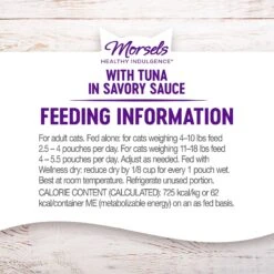 Wellness Healthy Indulgence Morsels With Tuna In Savory Sauce Grain-Free Wet Cat Food Pouches 15 Wellness Healthy Indulgence Morsels With Tuna In Savory Sauce Grain-Free Wet Cat Food Pouches -Wellness Sales Store 95727 PT7. AC SS1800 V1695839119