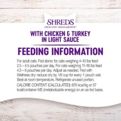 Wellness Healthy Indulgence Shreds With Chicken & Turkey In Light Sauce Grain-Free Wet Cat Food Pouches -Wellness Sales Store 95731 PT7. AC SS1800 V1695839477