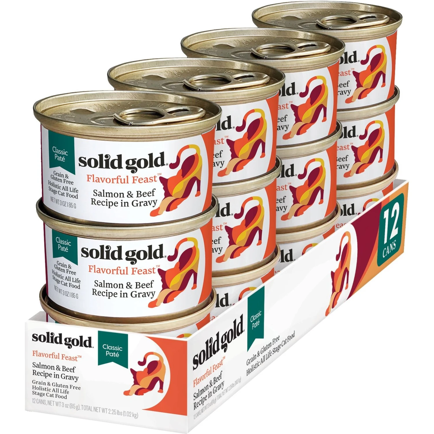 Solid Gold Flavorful Feast In Gravy With Real Salmon & Beef Recipe Grain-Free Canned Cat Food 1 Solid Gold Flavorful Feast In Gravy With Real Salmon & Beef Recipe Grain-Free Canned Cat Food