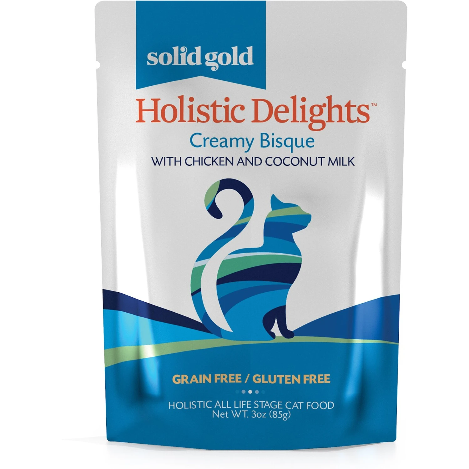 Solid Gold Holistic Delights Creamy Bisque With Chicken & Coconut Milk Grain-Free Cat Food Pouches 1 Solid Gold Holistic Delights Creamy Bisque With Chicken & Coconut Milk Grain-Free Cat Food Pouches